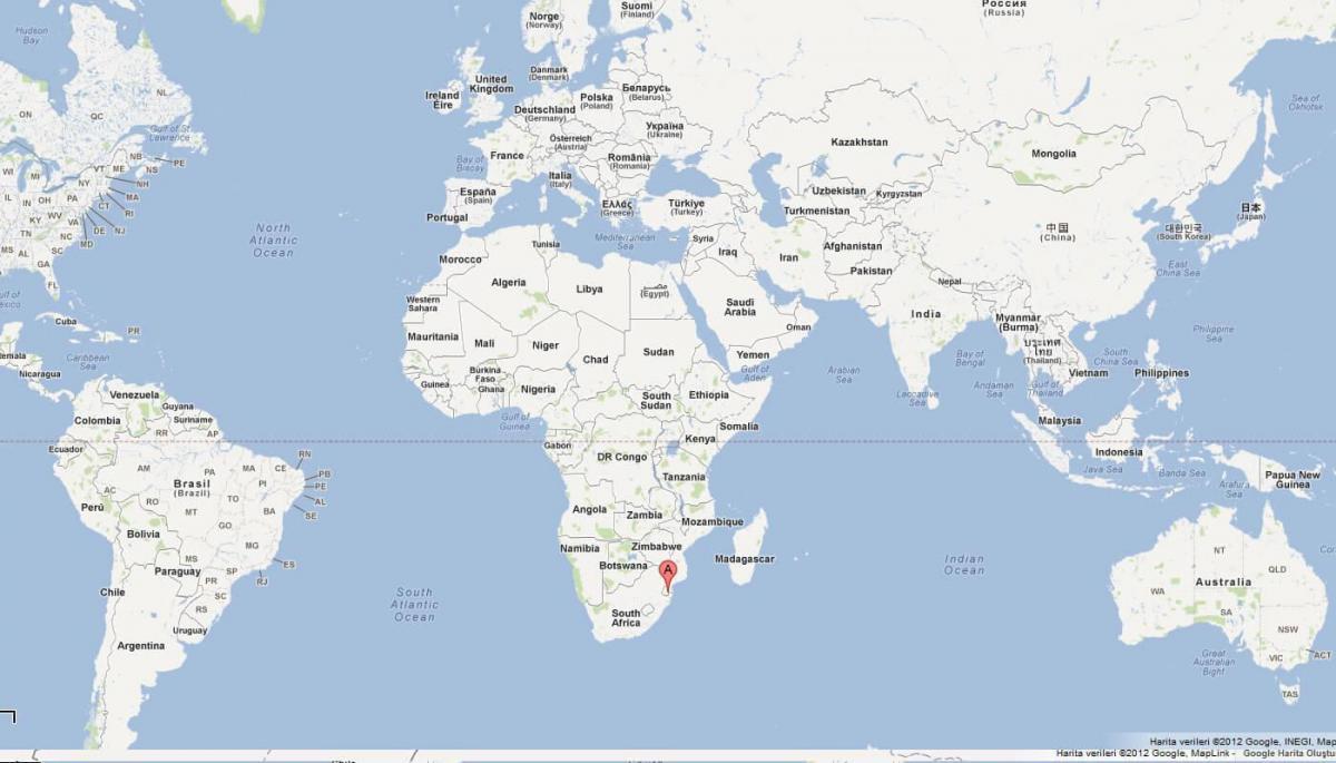 Peta dari Swaziland di dunia