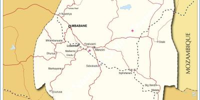 Peta dari kota-kota di Swaziland
