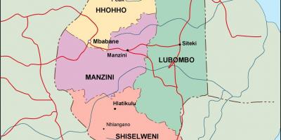 Peta dari Swaziland