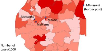 Peta dari Swaziland malaria