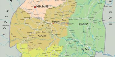 Peta dari Swaziland manzini
