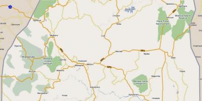 Peta dari Swaziland dengan jalan